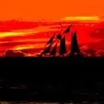 Logo sunset sailboat